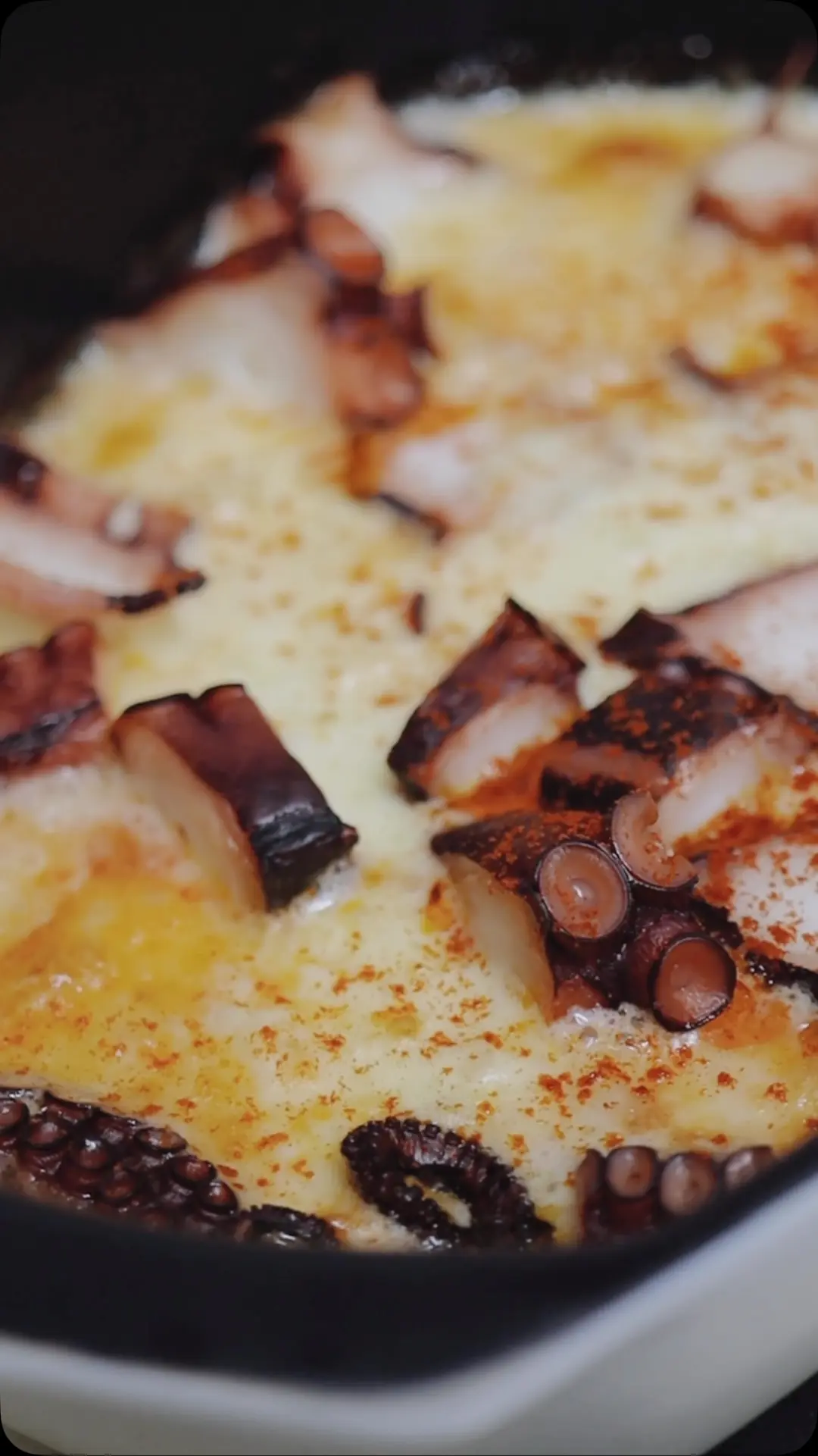 Cazuela de pulpo gratinada